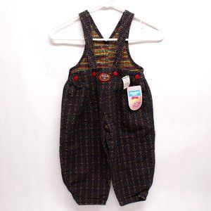 NWT Vintage OshKosh B'Gosh Bubble Bottom Vest Back Floral Overalls